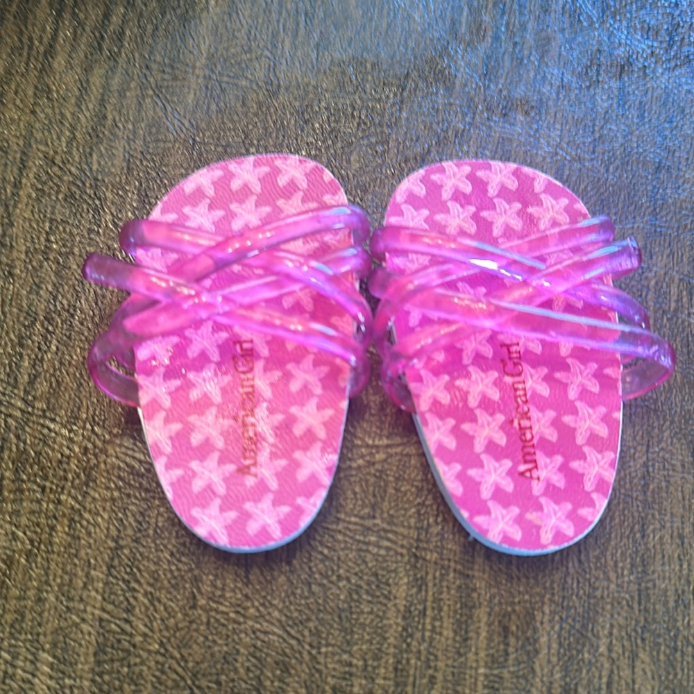 American Girl Jelly Sandals. Pink with starfish and  white soles
